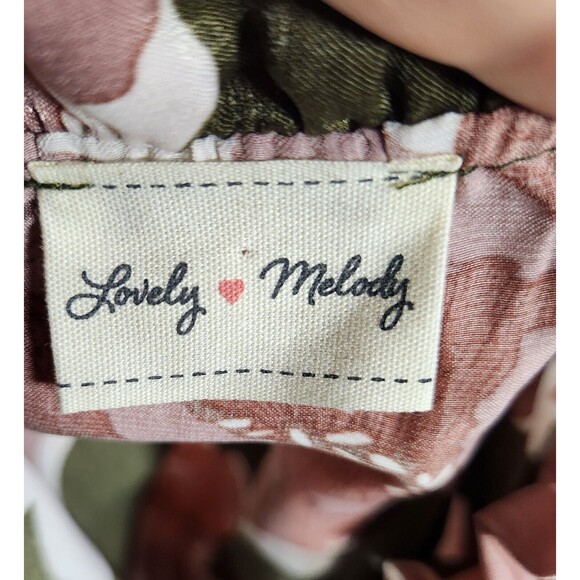 Lovely Melody Women's S Floral Print Satin Tie Neck Long Sleeve Blouse USA - Picture 2 of 11